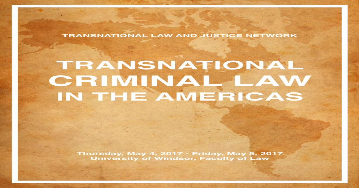 Transnational Law And Justice Network Transnational Criminal Law In