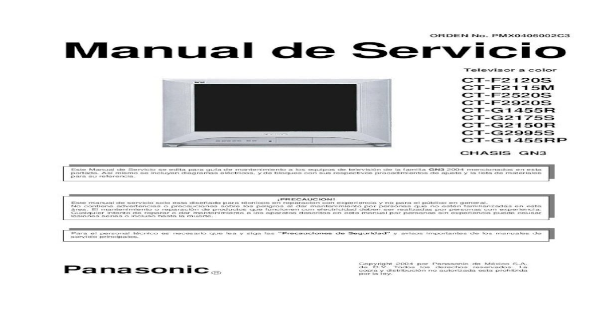 2928232 Panasonic CTG2175S Chasis GN3 TV Service Manual - [PDF Document]