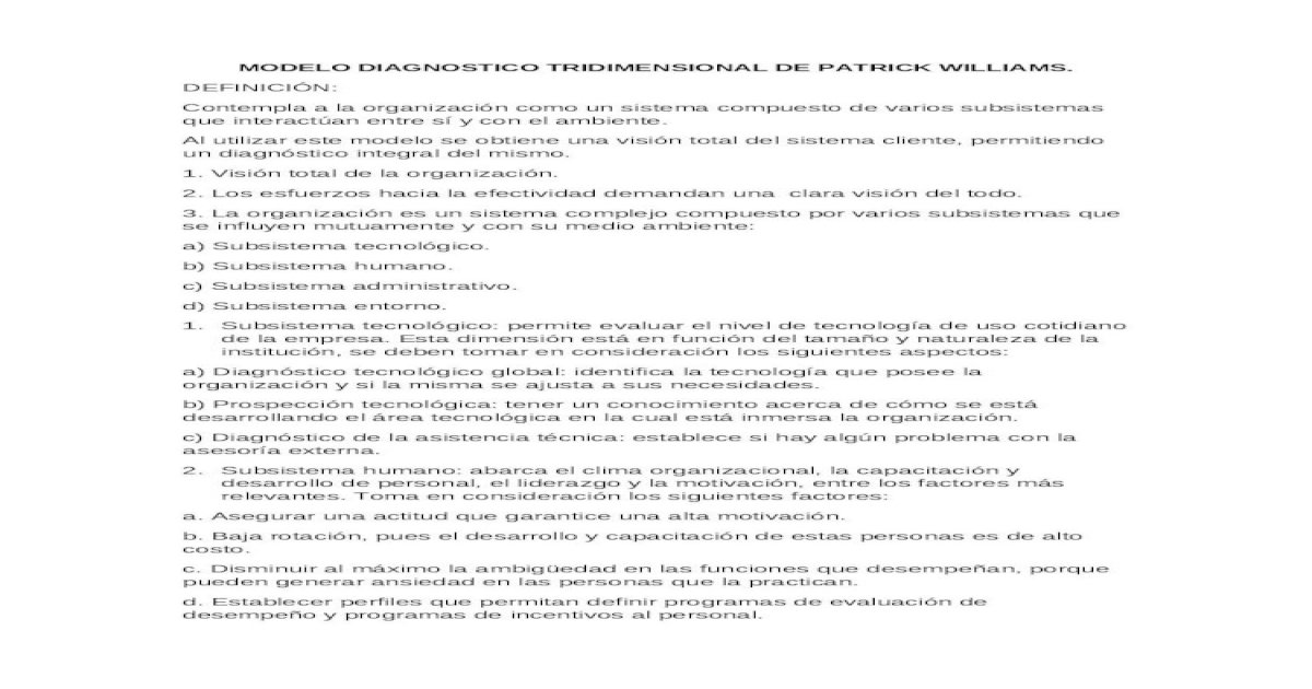 Modelo Diagnostico Tridimensional de Patrick Williams - [DOCX Document]