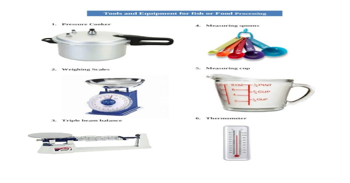 Tools and Equipment for Fish or Food Processing - [DOCX Document]