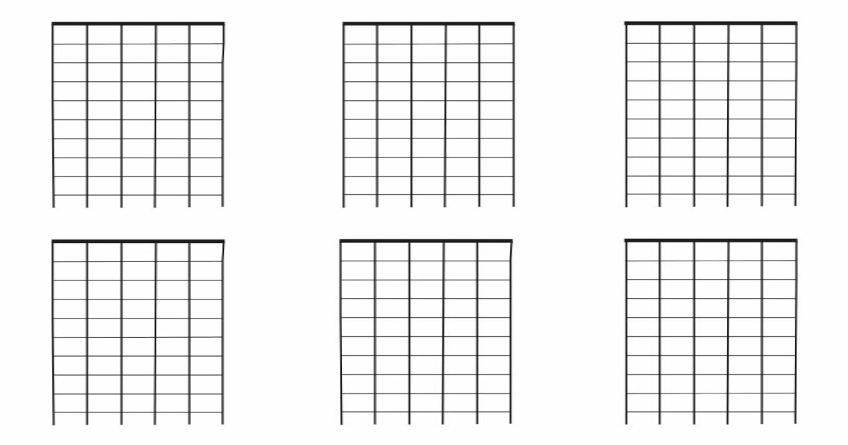 Guitar Fretboard Diagrams Nine Frets - [PDF Document]