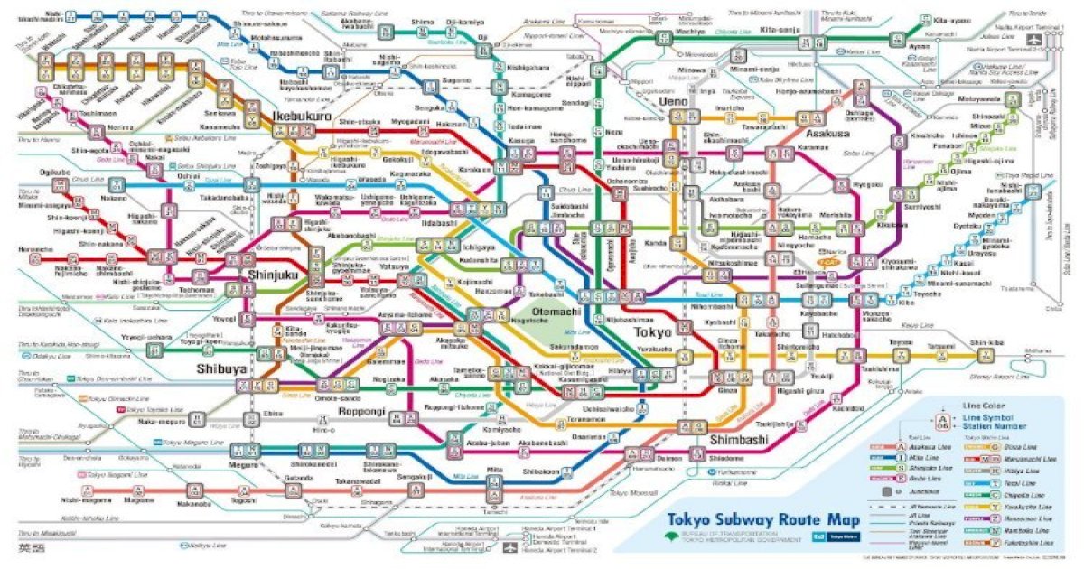 Tokyo Subway Route Map - Tokyo · PDF fileka-ekima Hibiya Line Nippori ...