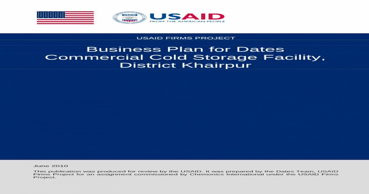 business plan for cold storage facility pdf