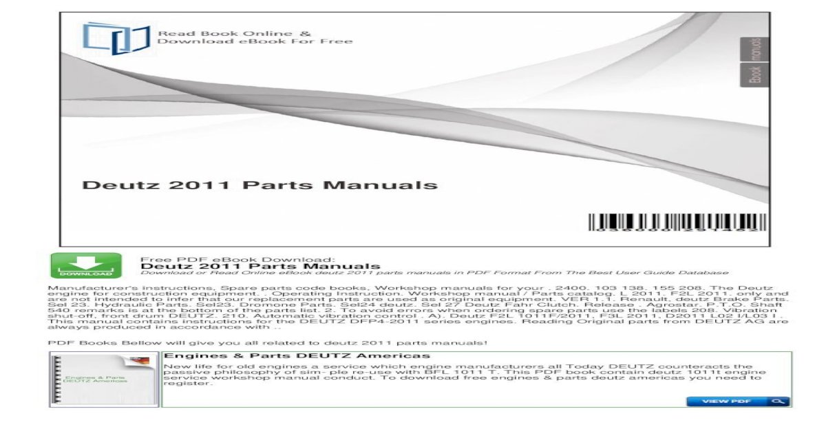 Deutz-Fahr Intrac Series Parts Catalogue PDF Original Manual Parts Catalog 