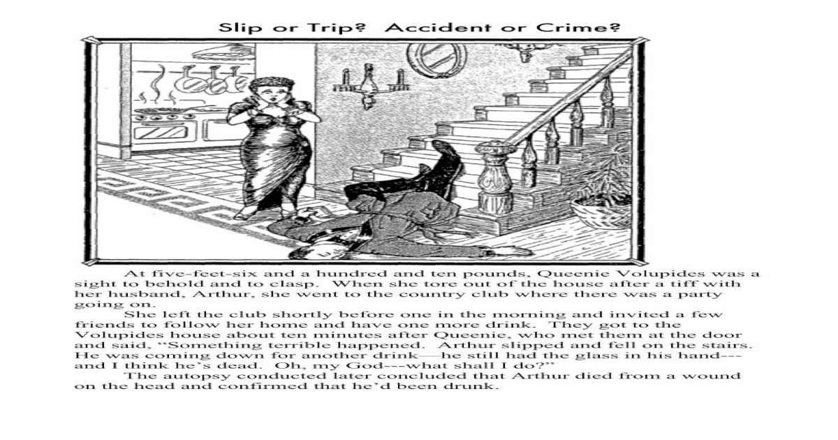 slip or trip accident or crime picture