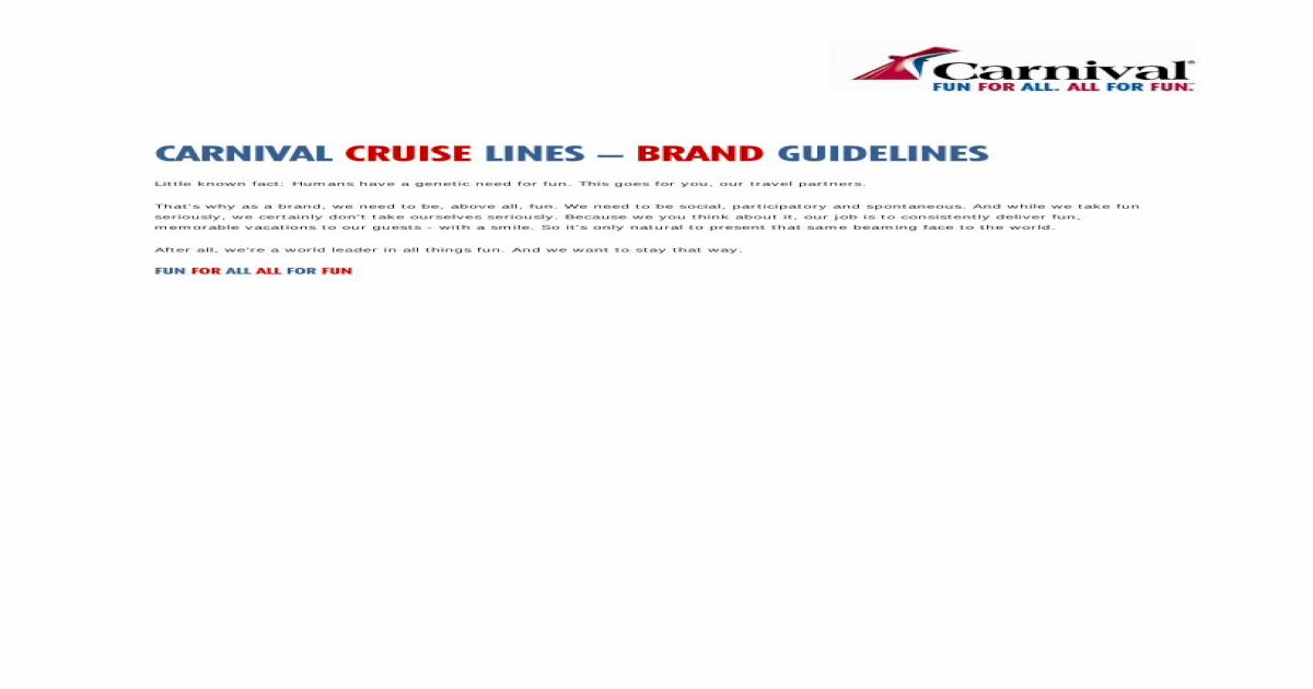 carnival cruise brand guidelines