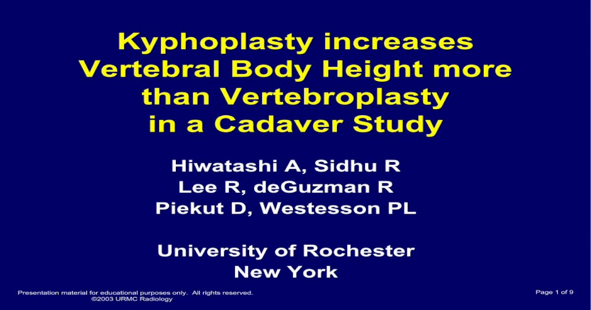 Kyphoplasty increases Vertebral Body Height more than ... · Materials ...
