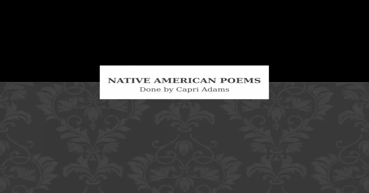 CAPRIS Native American poems - [PPTX Powerpoint]