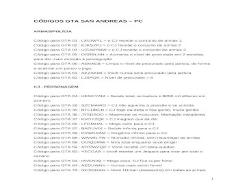 Todos os códigos do GTA San Andreas para PC.docx
