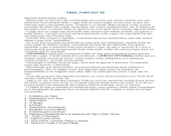 FFXII Detonado, PDF, Lazer