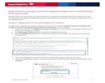 Bank of America Background Check Fingerprint Registration ... · Bank of America  Background Check Fingerprint Registration and Scheduling Quick Start Guide  Getting started is easy - [PDF Document]