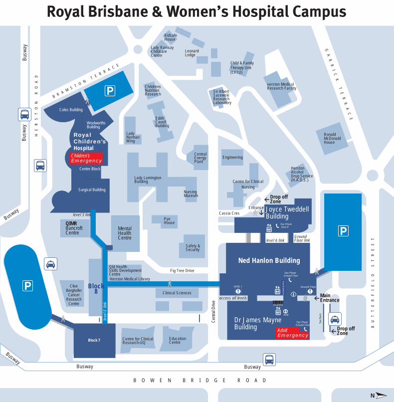Herston Hospital Campus Map, Royal Brisbane and Women's Hospital ...