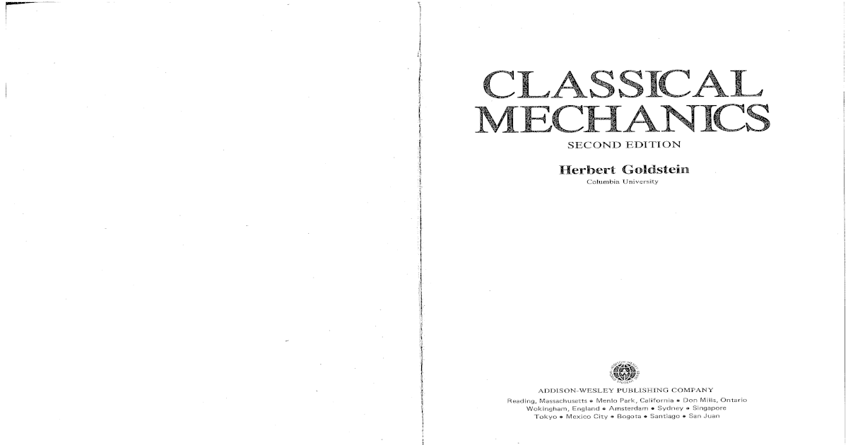 goldstein classical mechanics solutions pdf free