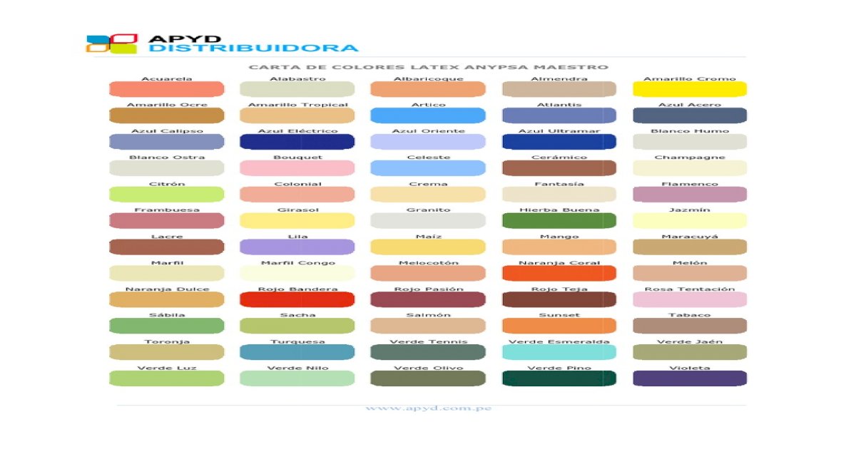 Carta de Colores Anypsa Maestro - [PDF Document]