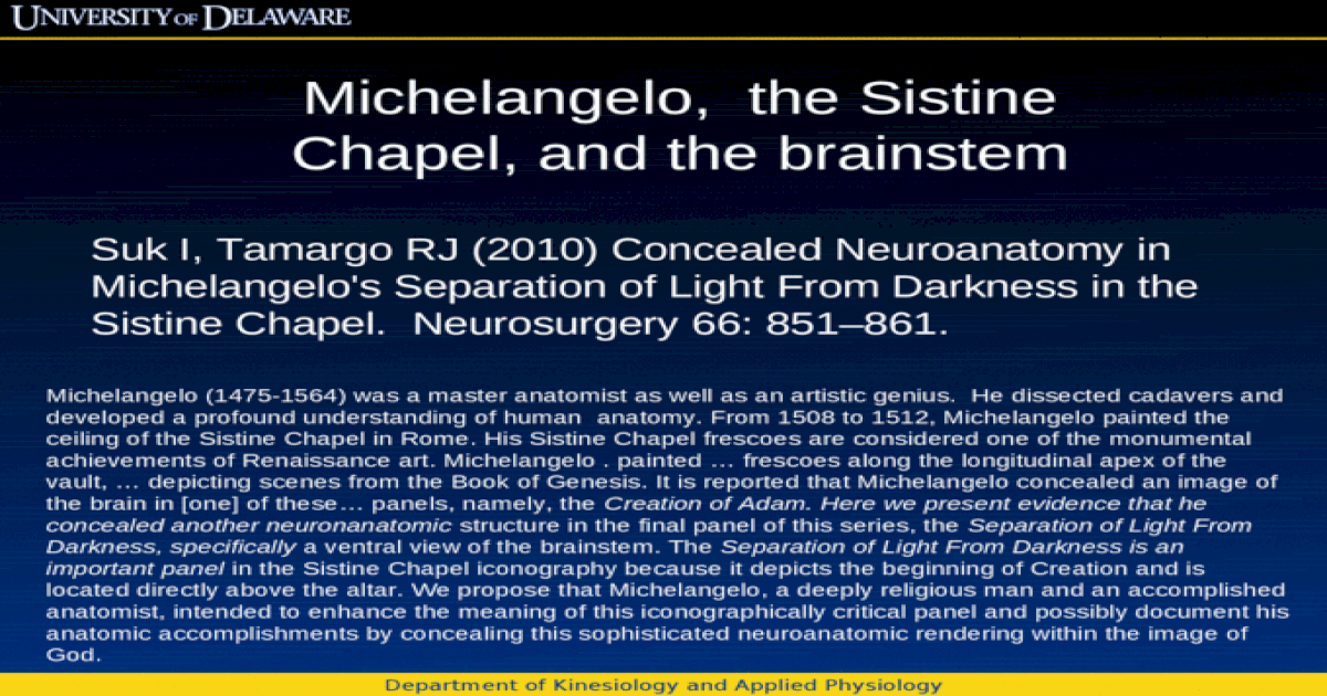 Michelangelo The Sistine Chapel And The Brainstem Ppt
