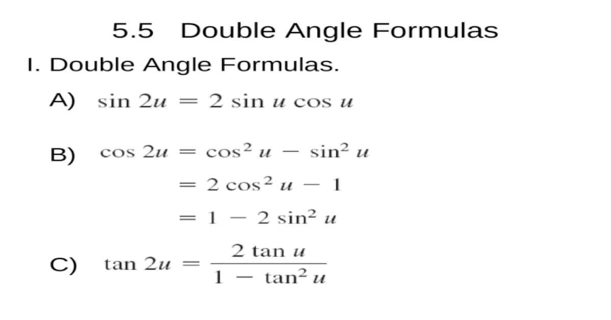 5-5-double-angle-formulas-i-double-angle-formulas-a-b-c-ppt-powerpoint
