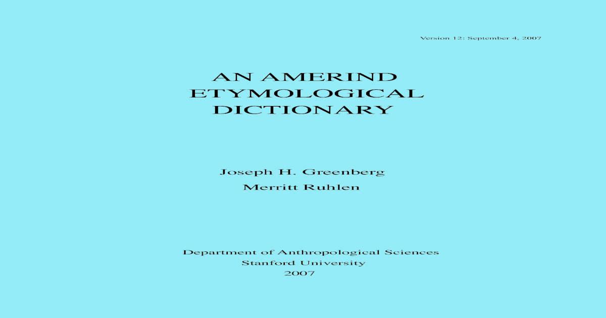 Amerind Linguistic Family Aed5 Pdf Document