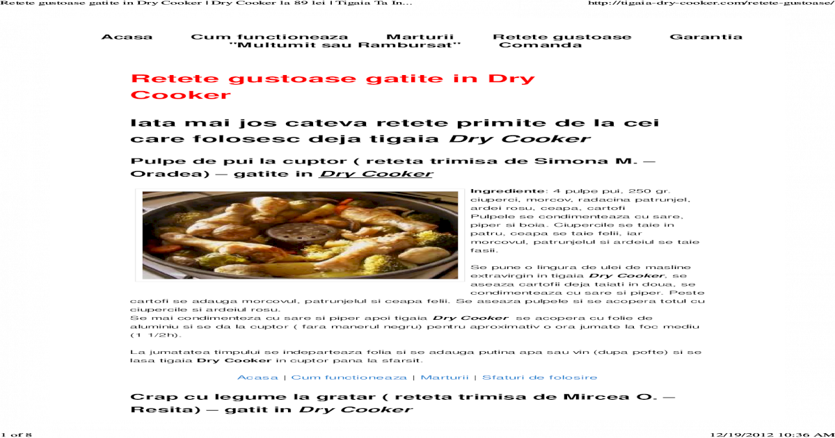 Retete dry cooker pdf