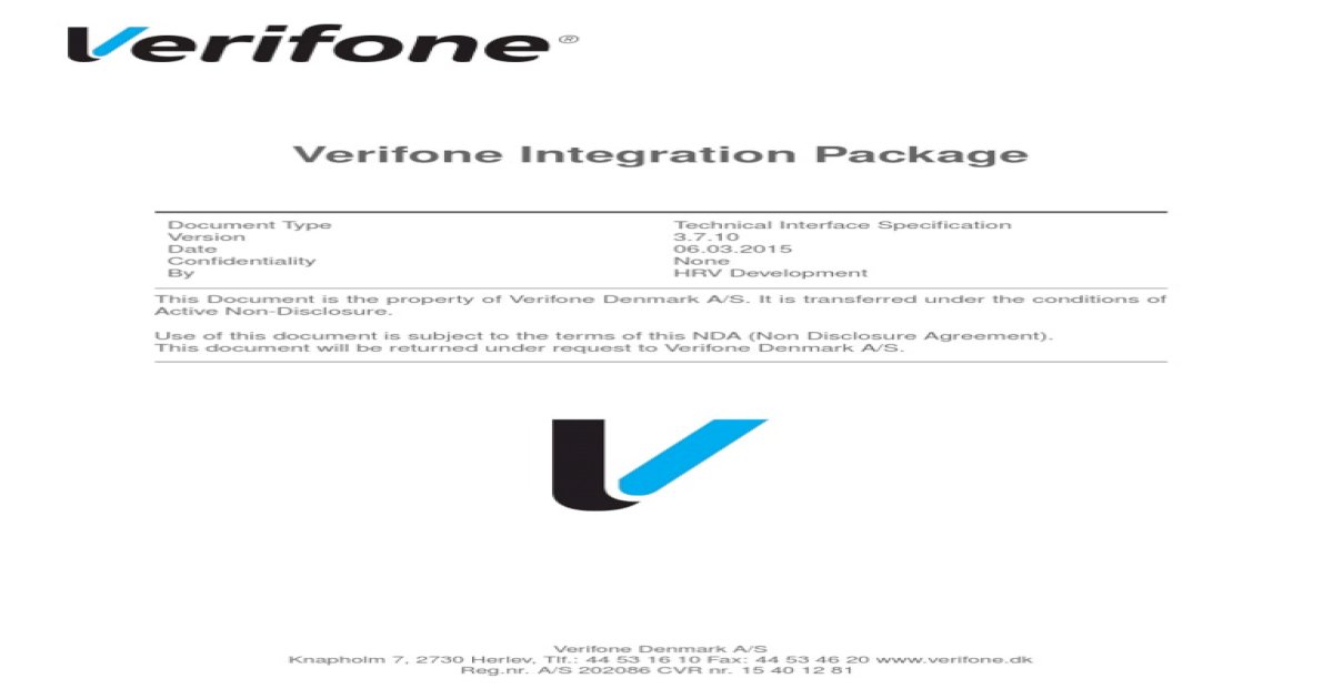 Verifone Integration Package 37 Pdf Document