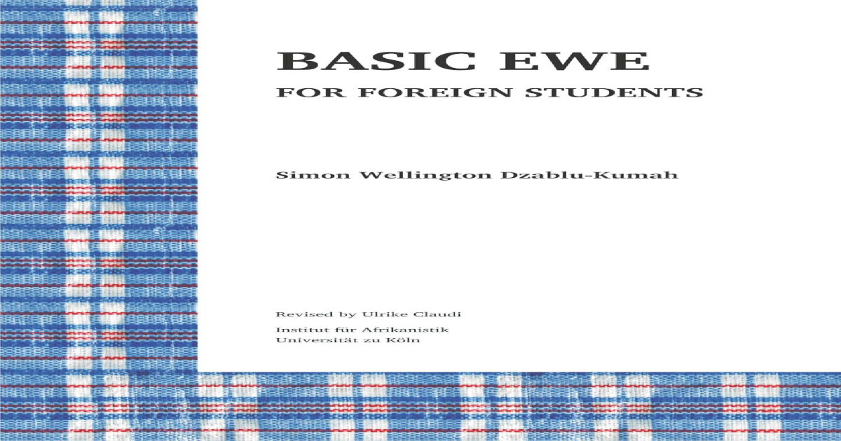 Basic Ewe For Foreign Students Pdf Document