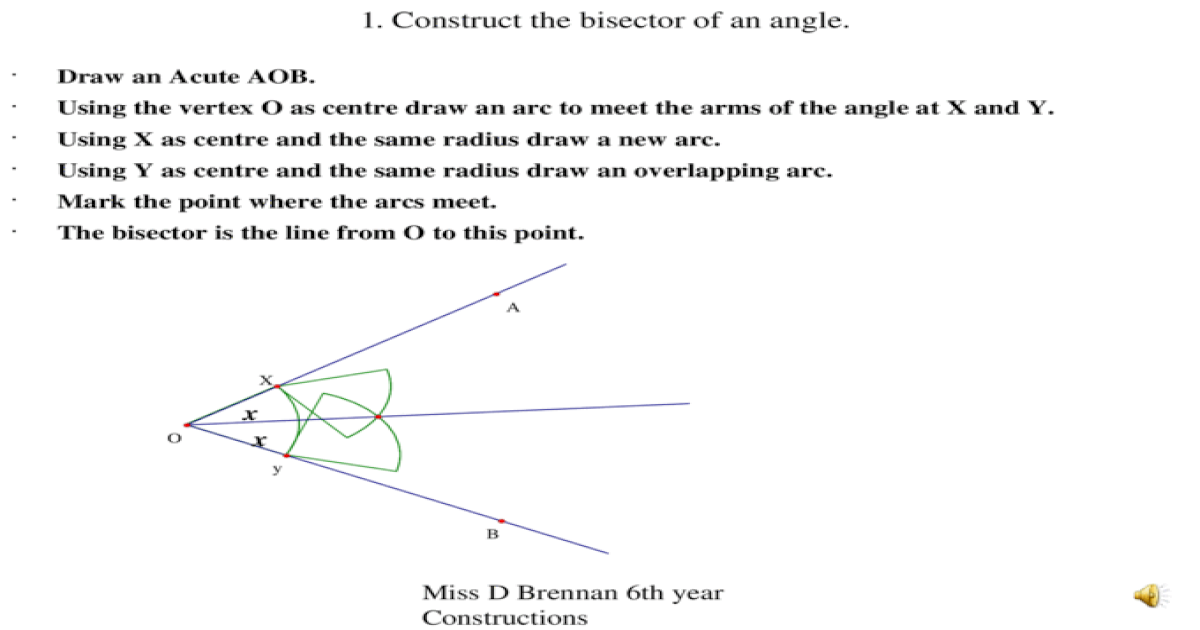 1 Construct The Bisector Of An Angle Pptx Powerpoint