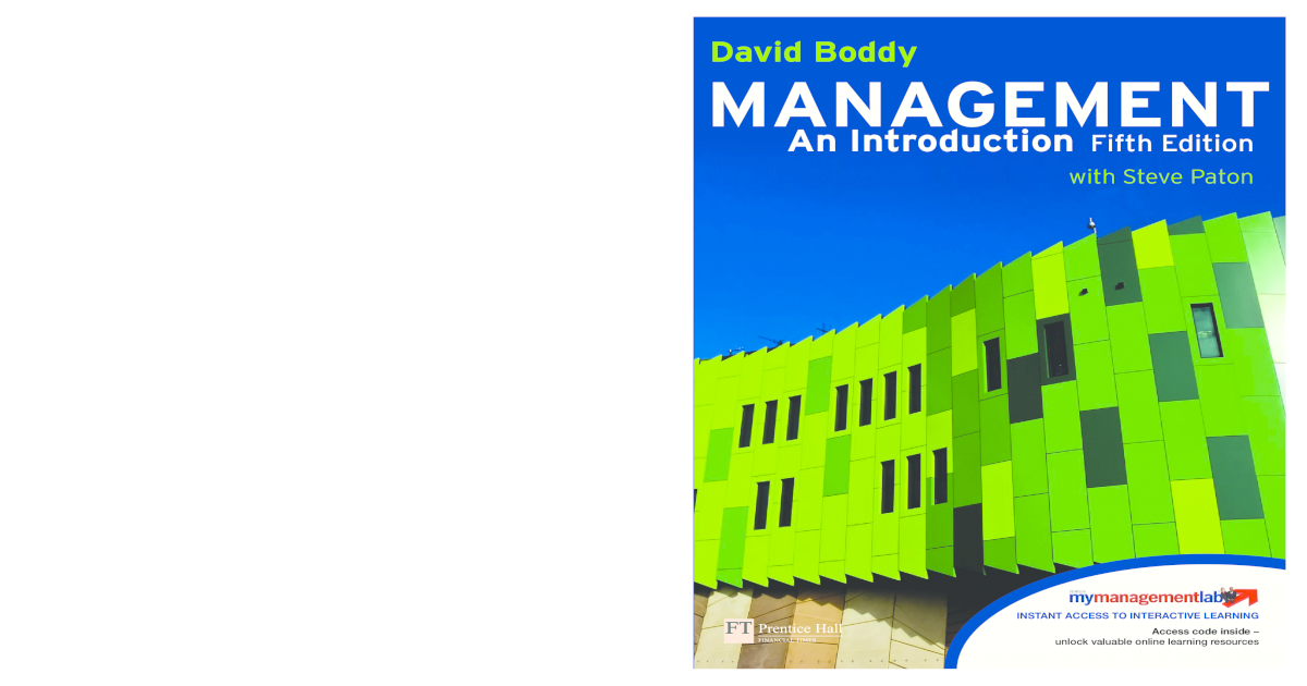 Management an Introduction, 5th Edition by David boddy [PDF Document]