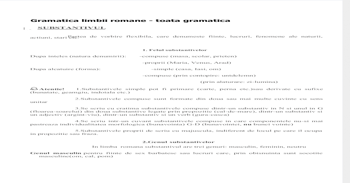 Gramatica Limbii Romane111 Pdf Document