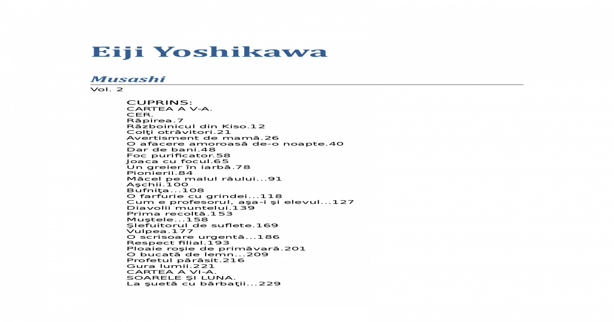 Eiji Yoshikawa Musashi V2 1 Pdf Document