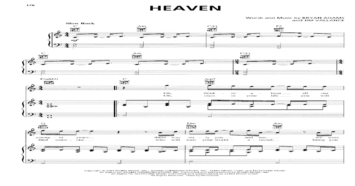 heaven by bryan adams song lyrics