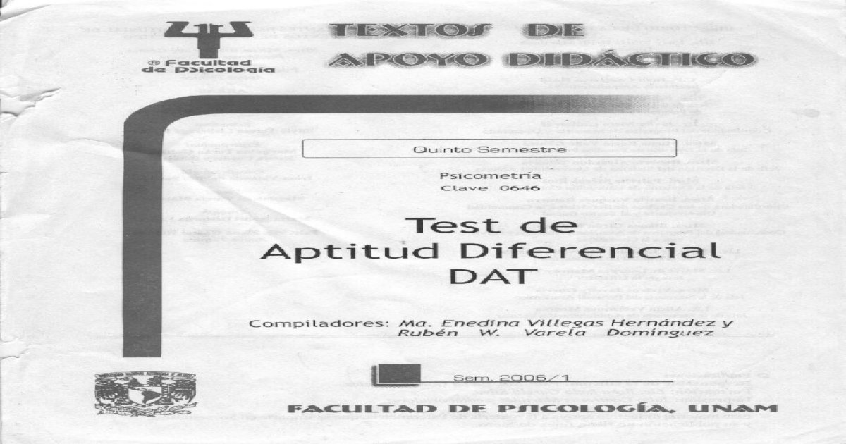 test-de-aptitud-diferencial-dat-pscologia-unam-pdf-document