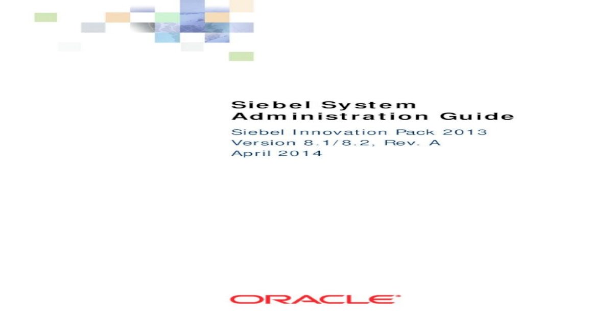 Siebel System Administration Guide Pdf Document