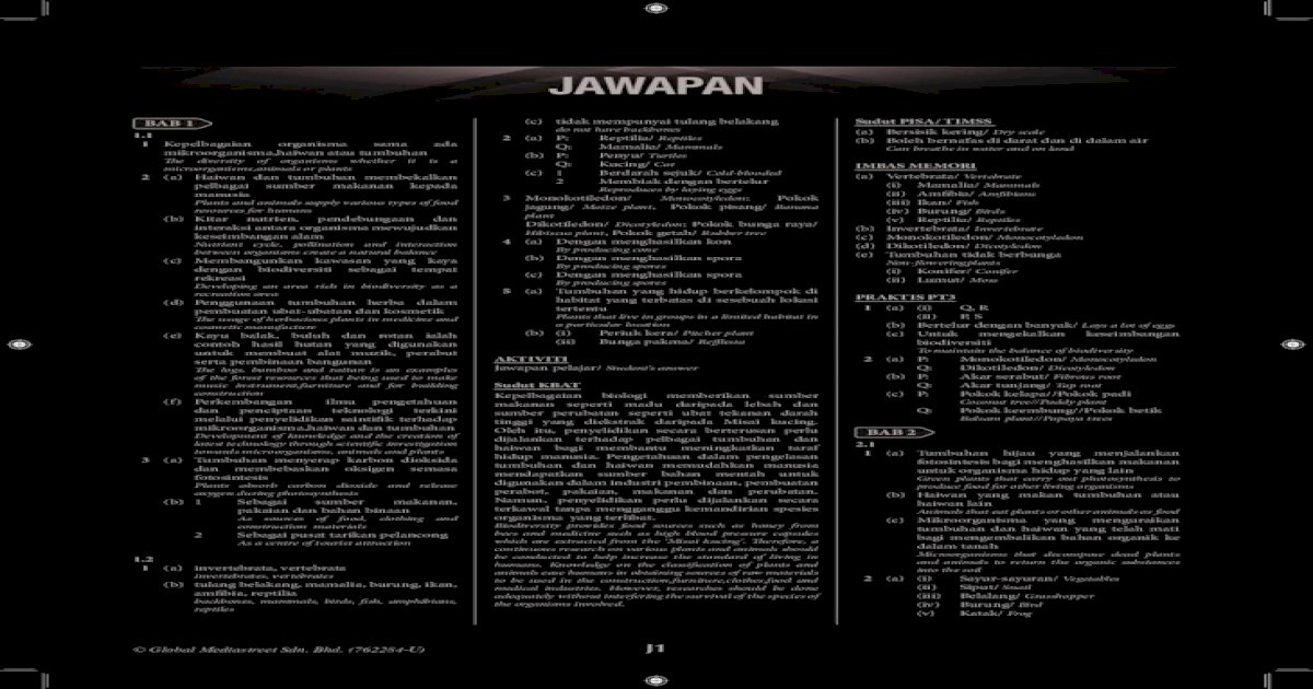 JAWAPAN - _jawapan/Impak A+ Sains Tingkatan 2...© Global ...