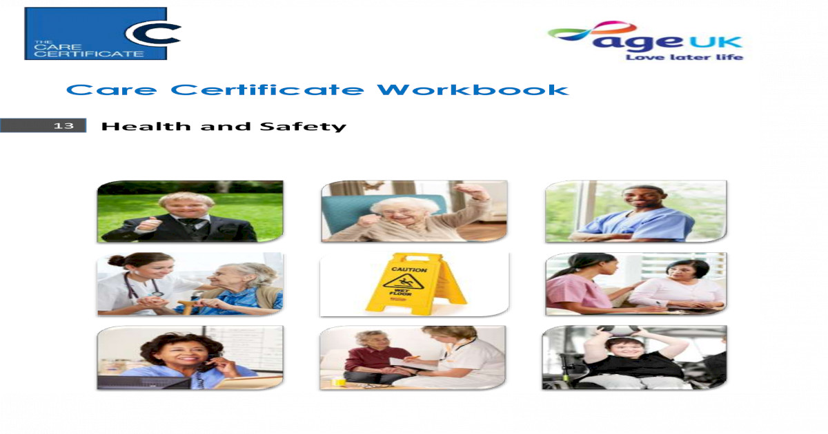 Care Certificate W .Care Certificate Workbook Health and Safety 2 ...