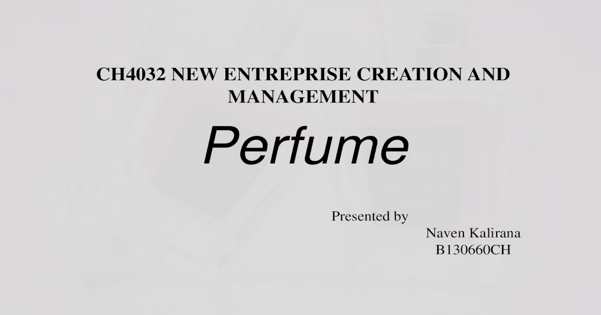 perfume making business plan pdf