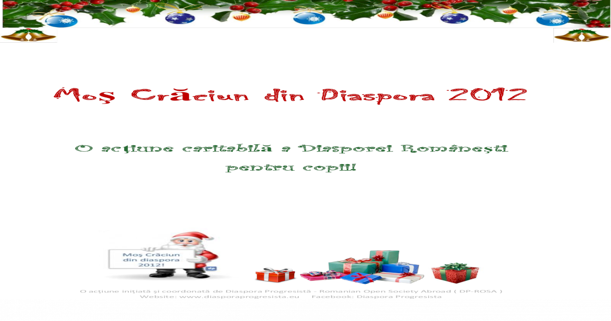 Mos Craciun Din Diaspora 2012 Pdf Document
