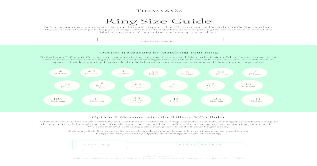 Find Your Ring Size - Tiffany Co. Ring Size Chart | Tiffany ...