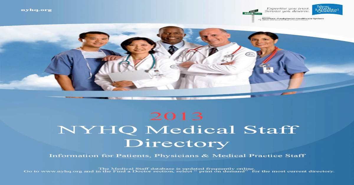 2013 Nyhq Medical Staff Directory Pdf Document
