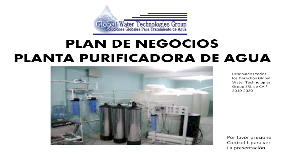 Plan De Negocios Plantas Purificadoras De Agua 1805014 Pdf