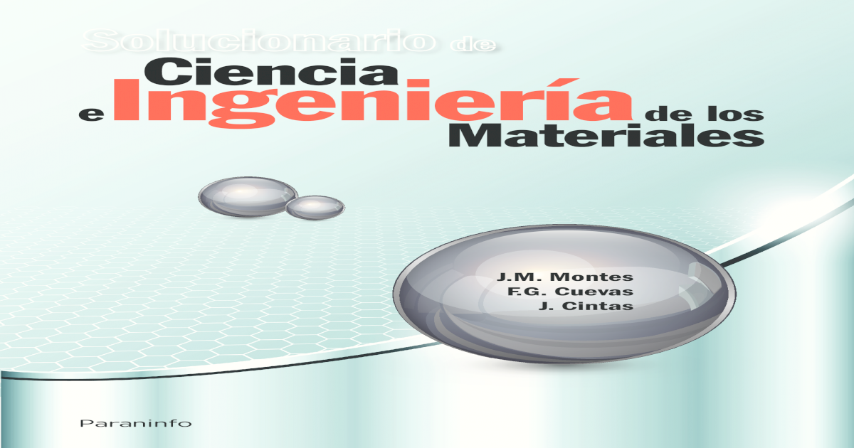 Solucionario De Ciencia E Ingeniera De Los Materiales Pdf Document