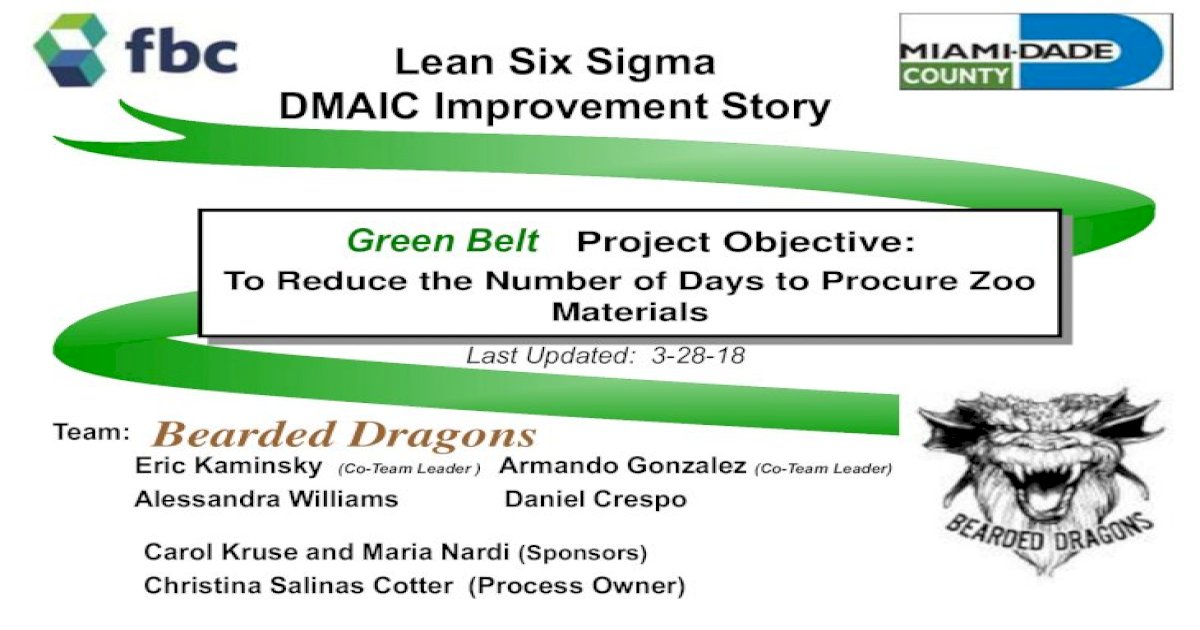 green belt project examples pdf