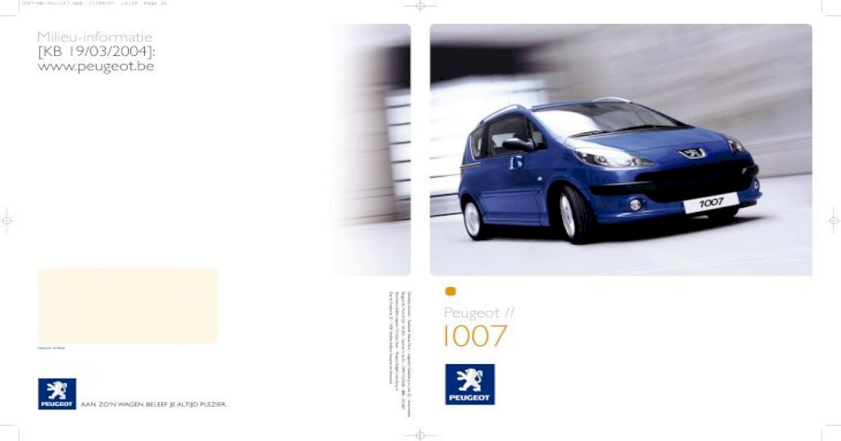 Gebruikershandleiding Peugeot 1007 2008 NL [PDF Document]