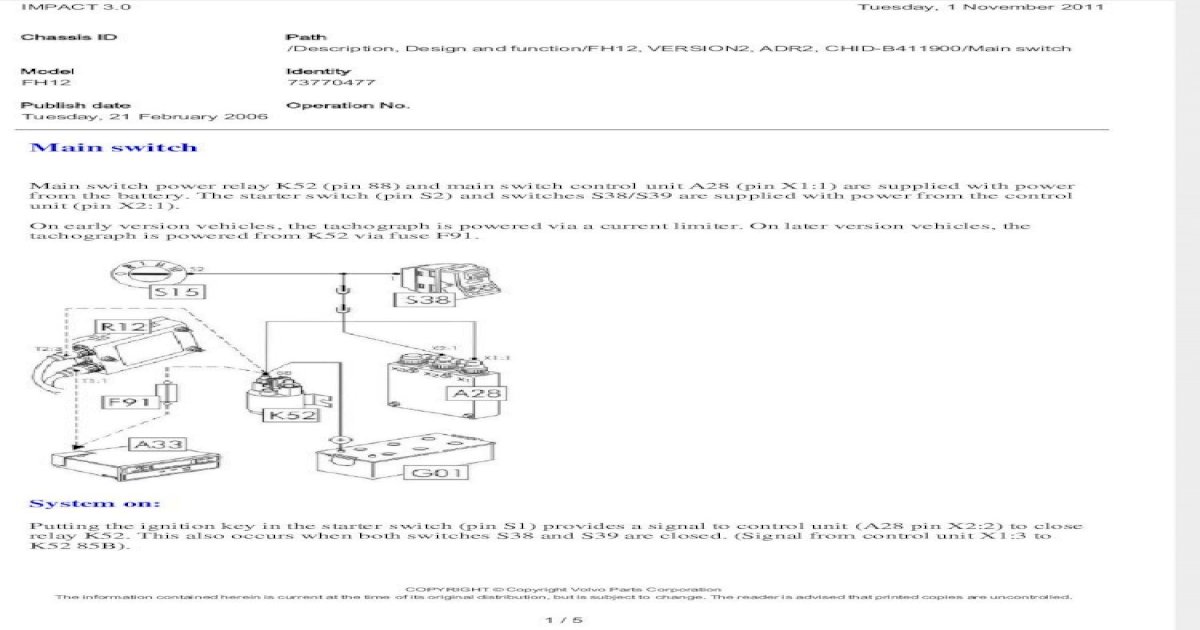 Volvo FH12 Main Switch ADR [PDF Document]