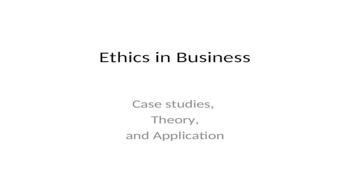 business ethics case study ppt