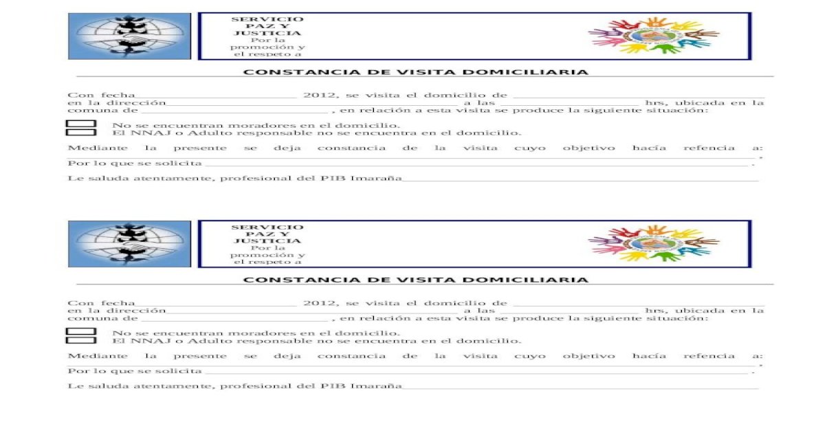 Constancia De Visita Domiciliaria Docx Document